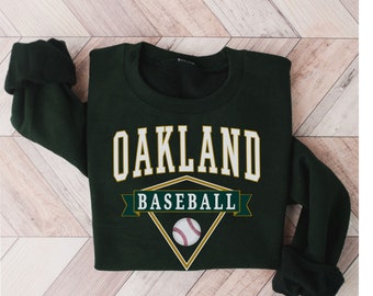 Oakland Baseball Crewneck, Oakland Sweatshirt, Vintage Style Game Day Pullover Sweater