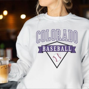 Colorado Baseball Crewneck, Colorado Sweatshirt, Vintage Style Colorado Pullover Sweater