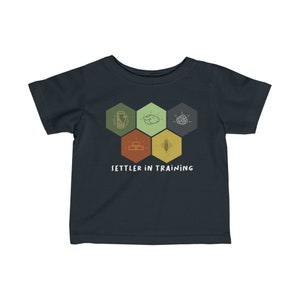 Settler in training, Catan t shirt, Catan Resource Hexes, Baby Board Gamer, Infant Fine Jersey Tee image 3