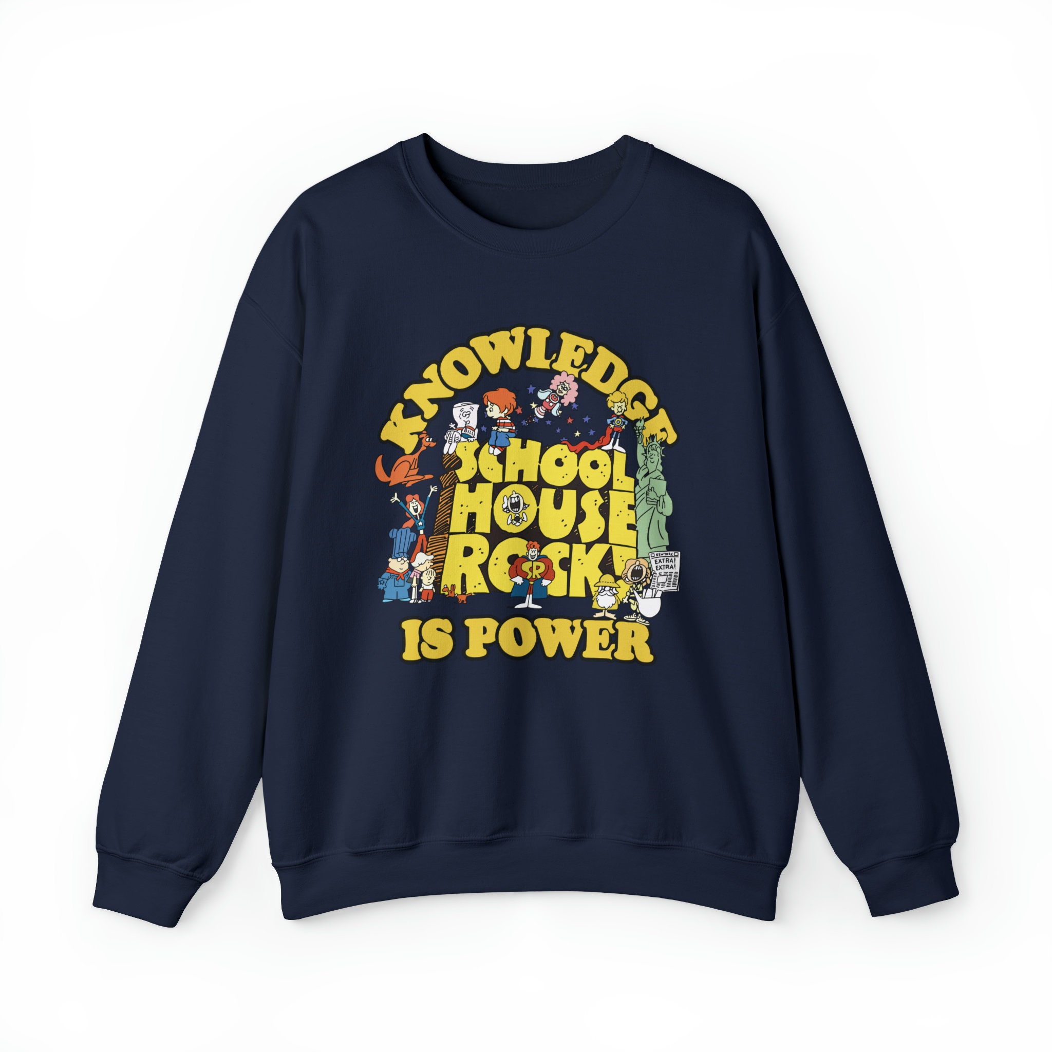 School House Rock Crewneck Knowledge is Power Sweatshirt Etsy