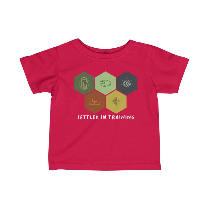 Settler in training, Catan t shirt, Catan Resource Hexes, Baby Board Gamer, Infant Fine Jersey Tee image 8