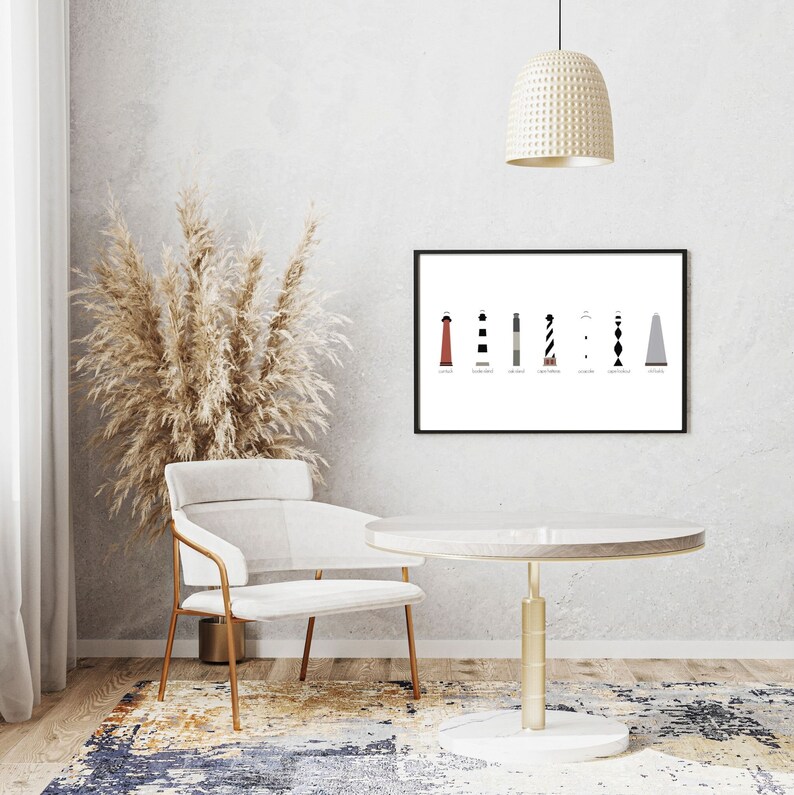 North Carolina Lighthouses Decor, Cottage Digital Download, Beachy ...