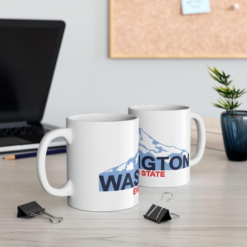 Washington License Plate Ceramic Mug, Personalized State Souvenir Gift