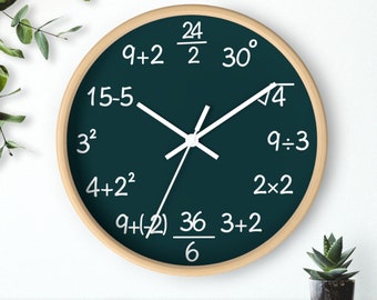 Math Equation Wall Clock, Gift for Math Teachers, Math Wall Decor