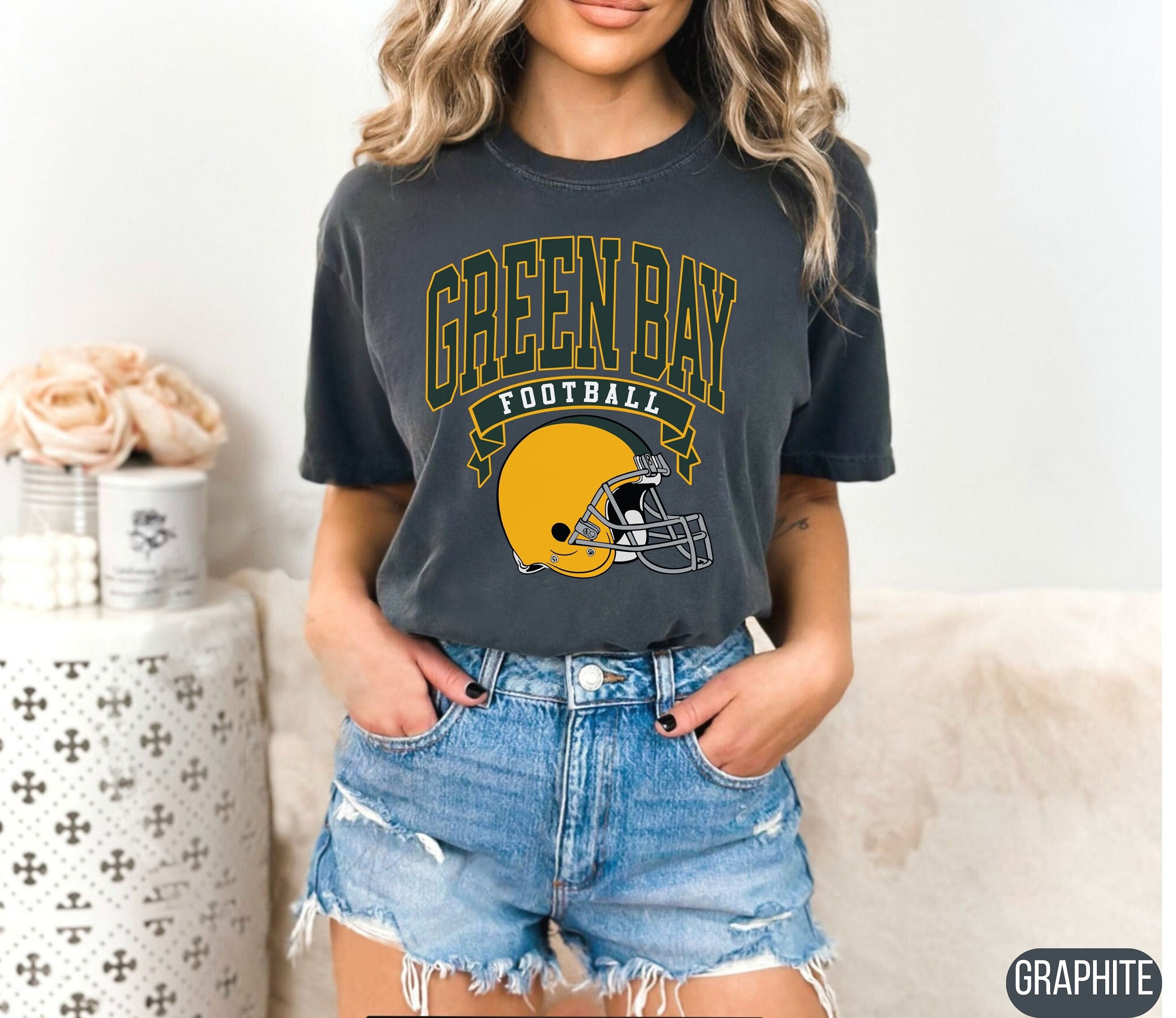 Green Bay Football Comfort Colors Graphic Tee Packers Retro - Etsy