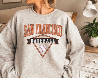San Francisco Baseball Crewneck, San Francisco Sweatshirt, Vintage Style San Francisco Pullover Sweater