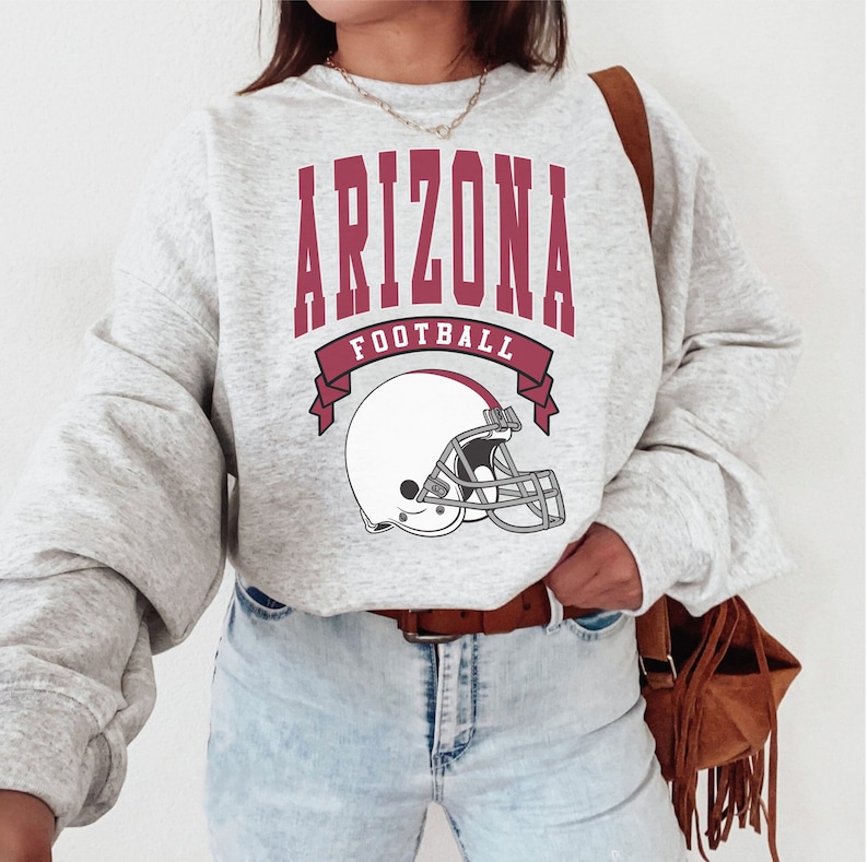 Arizona Football Crewneck, Vintage Sweatshirt, Game Day Pullover, 90s Style Football Crew image 1
