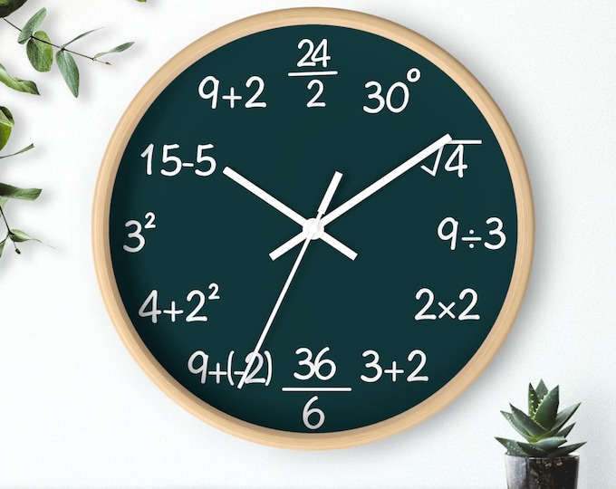 Math Equation Wall Clock, Gift for Math Teachers, Math Wall Decor