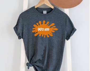 90s Kid Funny Tee, Nickelodeon Orange Plat Graphic, Funny Millennial Gift