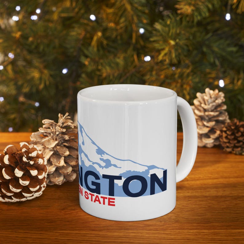 Washington License Plate Ceramic Mug, Personalized State Souvenir Gift