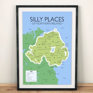 Lugares tontos de Irlanda del Norte Cartel pared arte impresión, Craic de Irlanda del Norte, regalo de inauguración de la casa