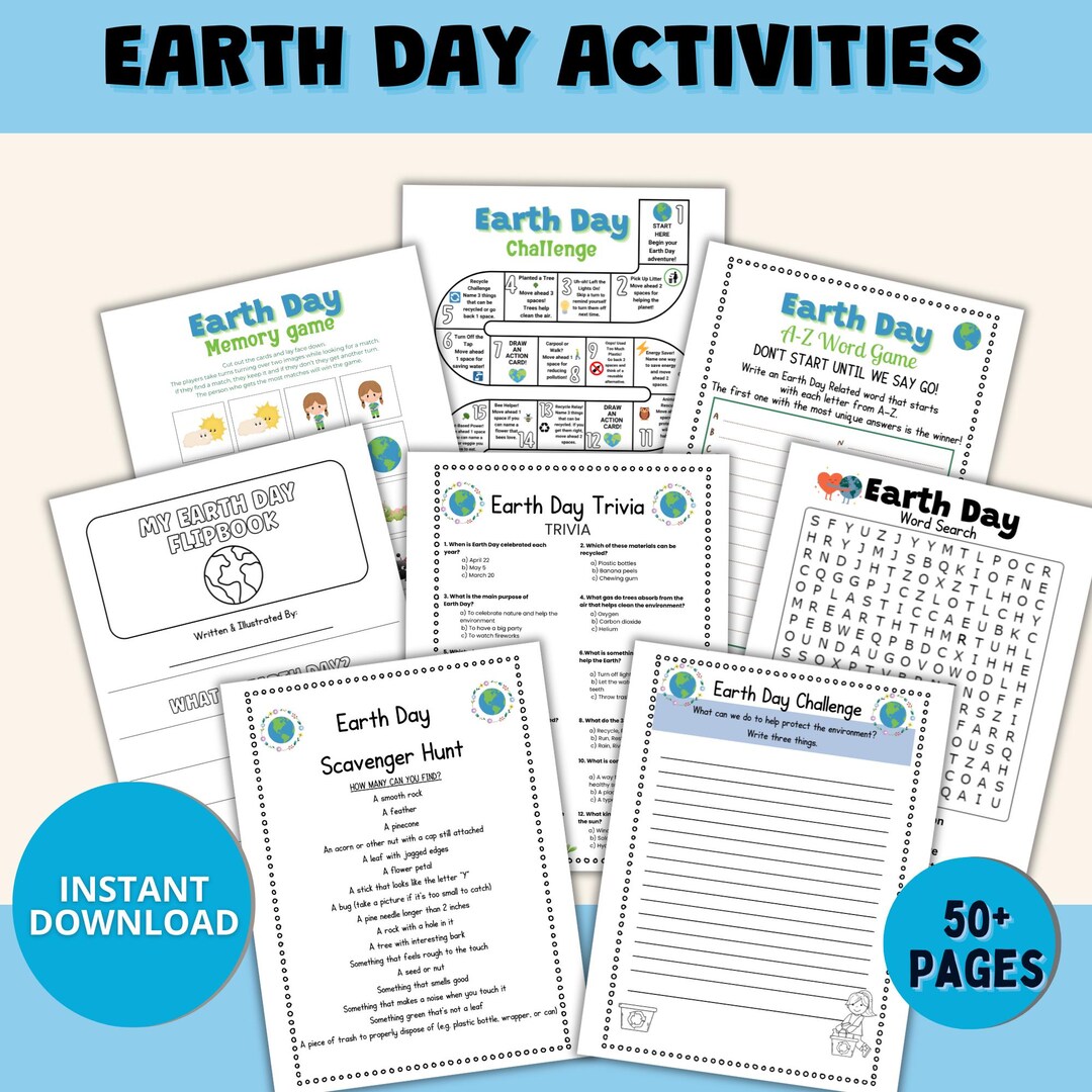 Earth Day Activities for Families, Fun Printable Games, Classroom ...