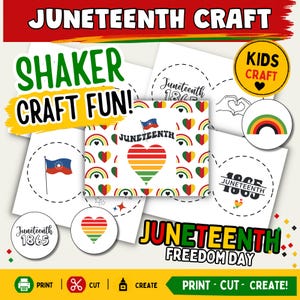 Artesanato para crianças no Juneteenth – Molde para artesanato com chocalho (Atividade para o Dia da Liberdade, Projeto para sala de aula e família)