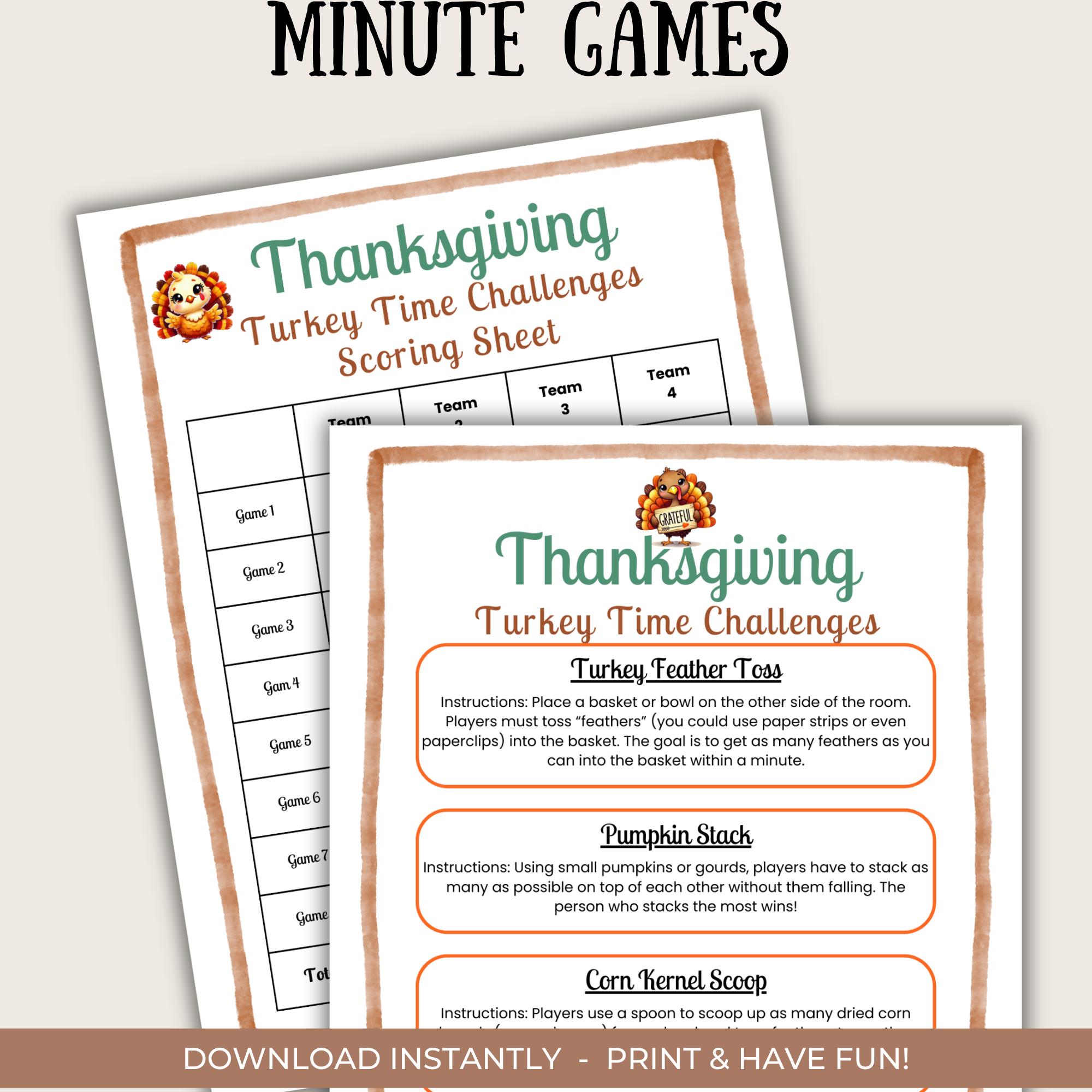 Turkey Time Challenge | Thanksgiving Party Games for Kids & Families ...