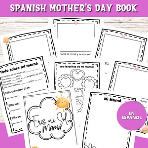 Spanish Mother&#39;s Day Book,  Día de las Madres, Mother&#39;s Day Preschool Crafts, Mom Keepsake Gift, Mother&#39;s Day Handprint Art