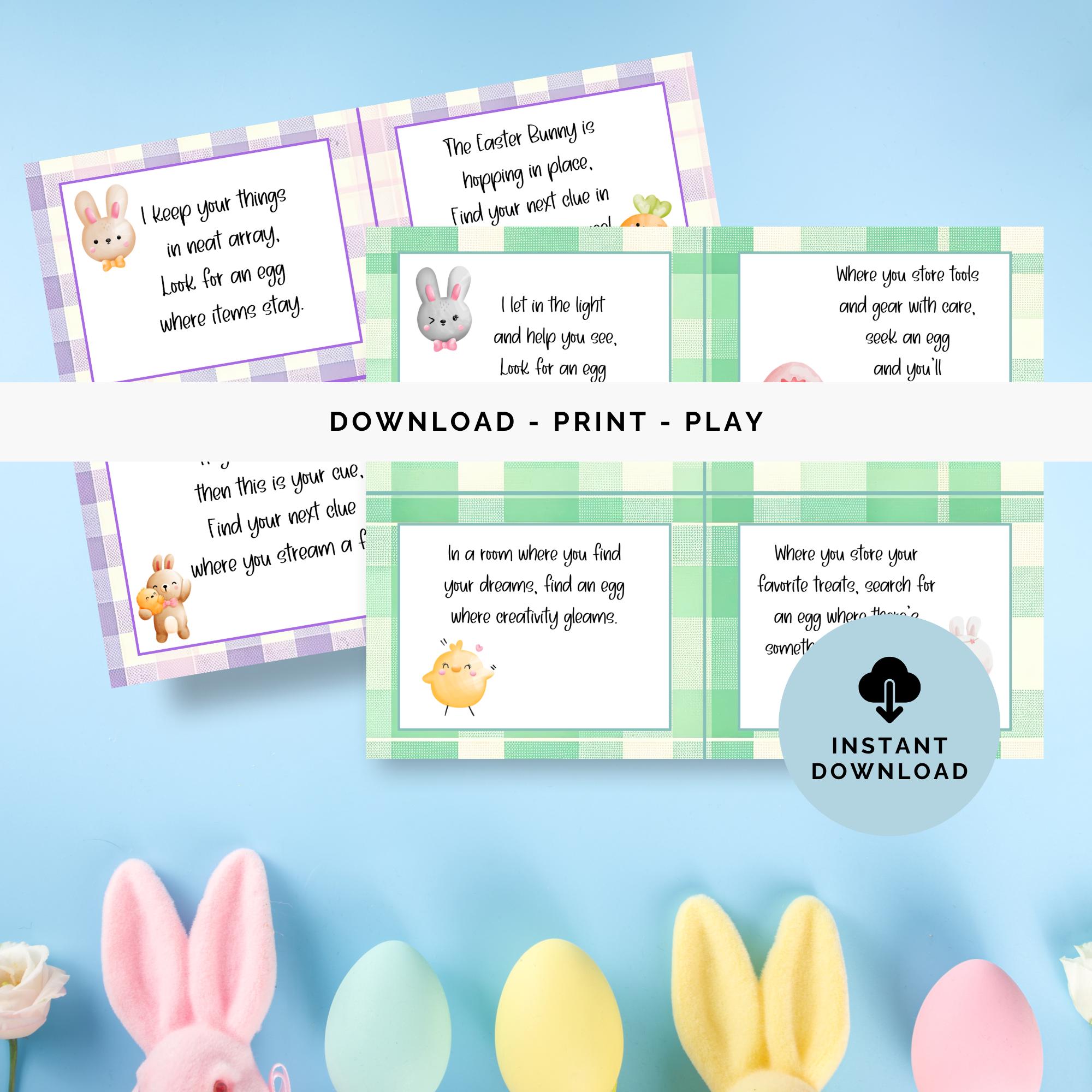 Printable Teen Easter Egg Hunt Clues, Unique Scavenger Hunt for Teens ...