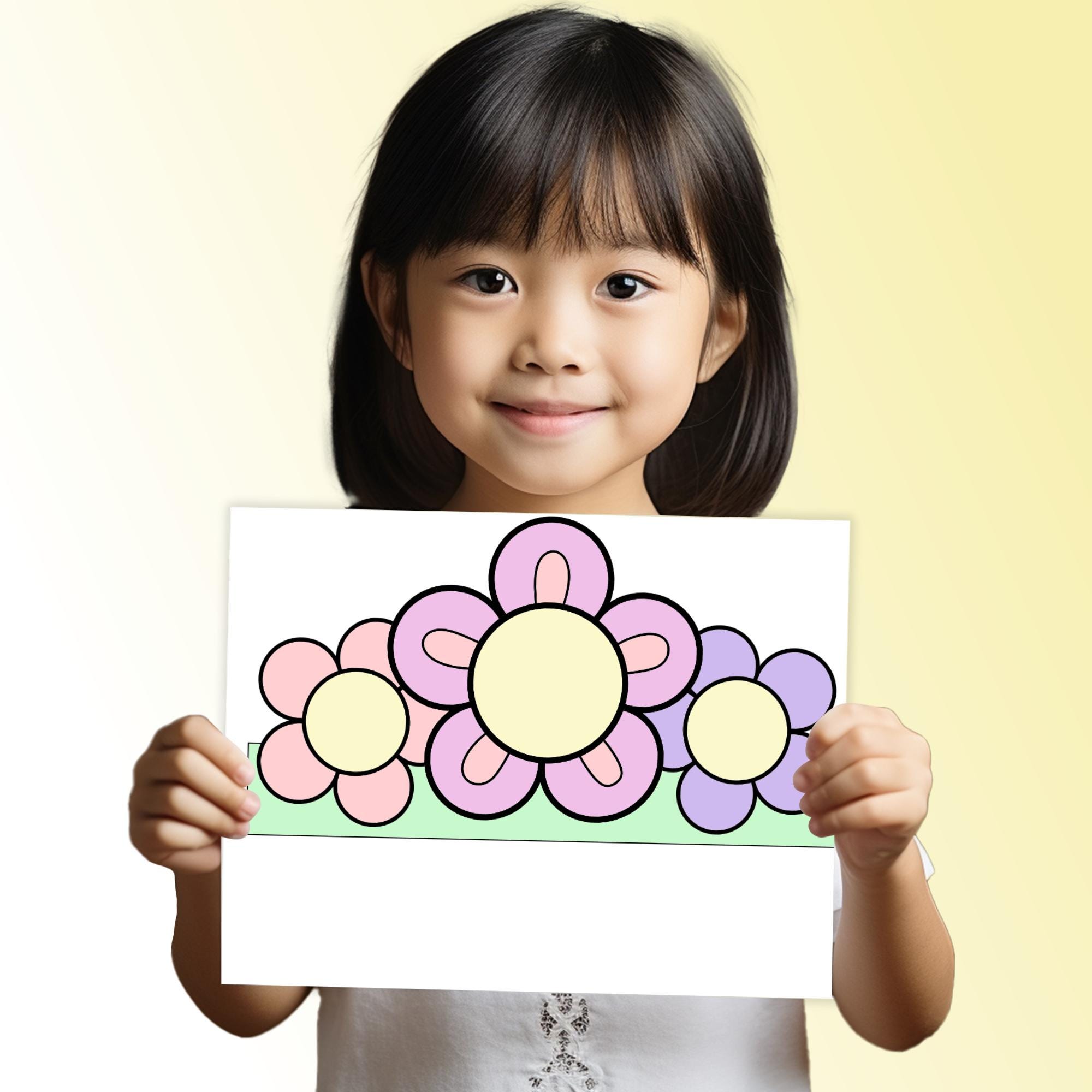 Spring Crown Printable, Flower Crown Template for Kids, DIY Spring ...