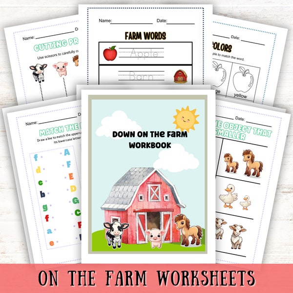 Farm Worksheets | Kindergarten Activities | Toddler Activities | Farm Activities | On The Farm | Farm Preschool Theme | Pre-K Worksheets