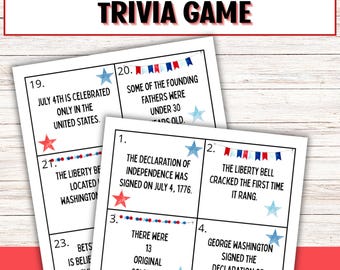 Jogo de perguntas e respostas sobre o Dia da Independência | Atividade imprimível para o 4 de julho | Revisão de História Americana | Para sala de aula ou ensino domiciliar