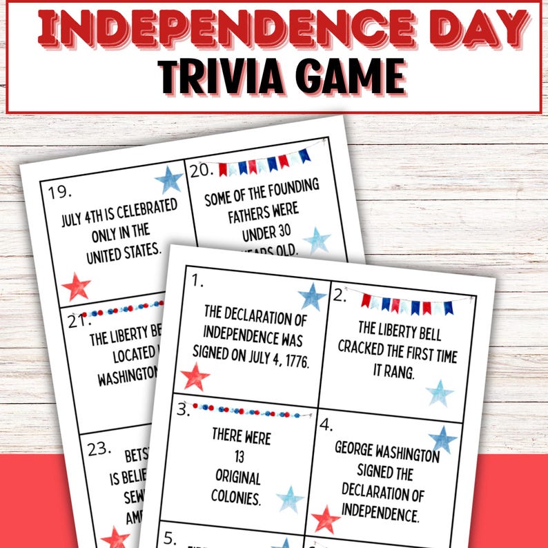 Independence Day Trivia & Fact Sort Game | 4th of July Printable ...