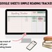 Google Sheets Reading Log - Minimalist Reading Tracker - Pink and Green ...