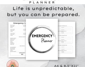 Notfallplaner | Notfall Sammelmappe Printables PDF | Familie Notfallmappe | Was wäre wenn Kalender zum Ausdrucken
