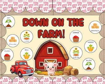Down on the Farm Bulletin Board Kit | Back to School Bulletin Board | Fall Classroom Decor | Farm Animals | Editable Barnyard Theme