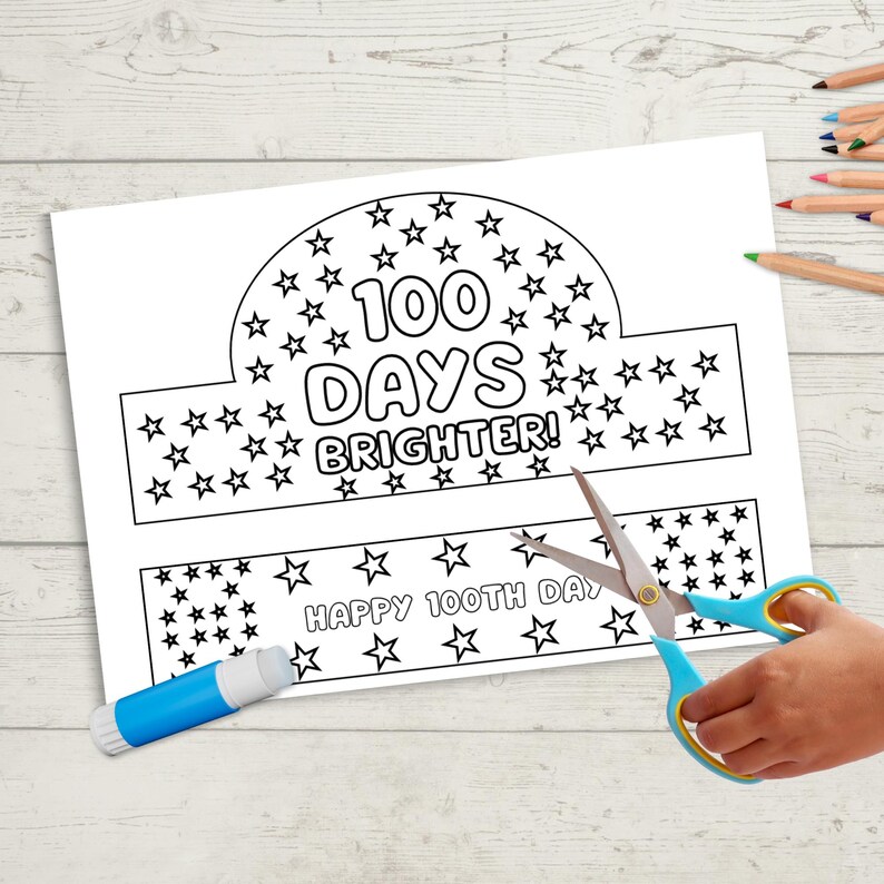 100 Days of School Paper Crowns - Kids Craft Activity - Classroom Party ...