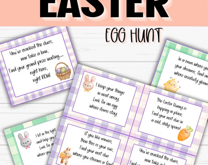 Easter Scavenger Hunt for Adults and Teens, Easter Egg Hunt Riddles ...