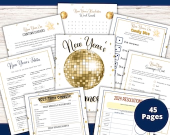 New Years Activity Bundle | New Years Party Games | Printable New Year's Eve Games For Kids And Adults | Year in Review