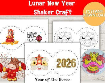 Lunar New Year Shaker Craft |  Family Activity, Holiday Classroom Craft |Fortune Teller | Chinese New Year Parade | Year of the Horse