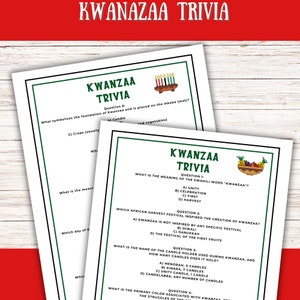 Kwanzaa Games | Kwanzaa Trivia | Printable Kwanzaa Party Game