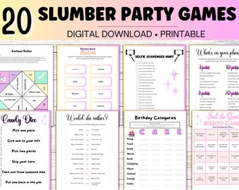 Teen Party Games Bundle, Slumber Party Sleepover Games for Girls Night In, Printable Party Planner, Fun Tween Birthday