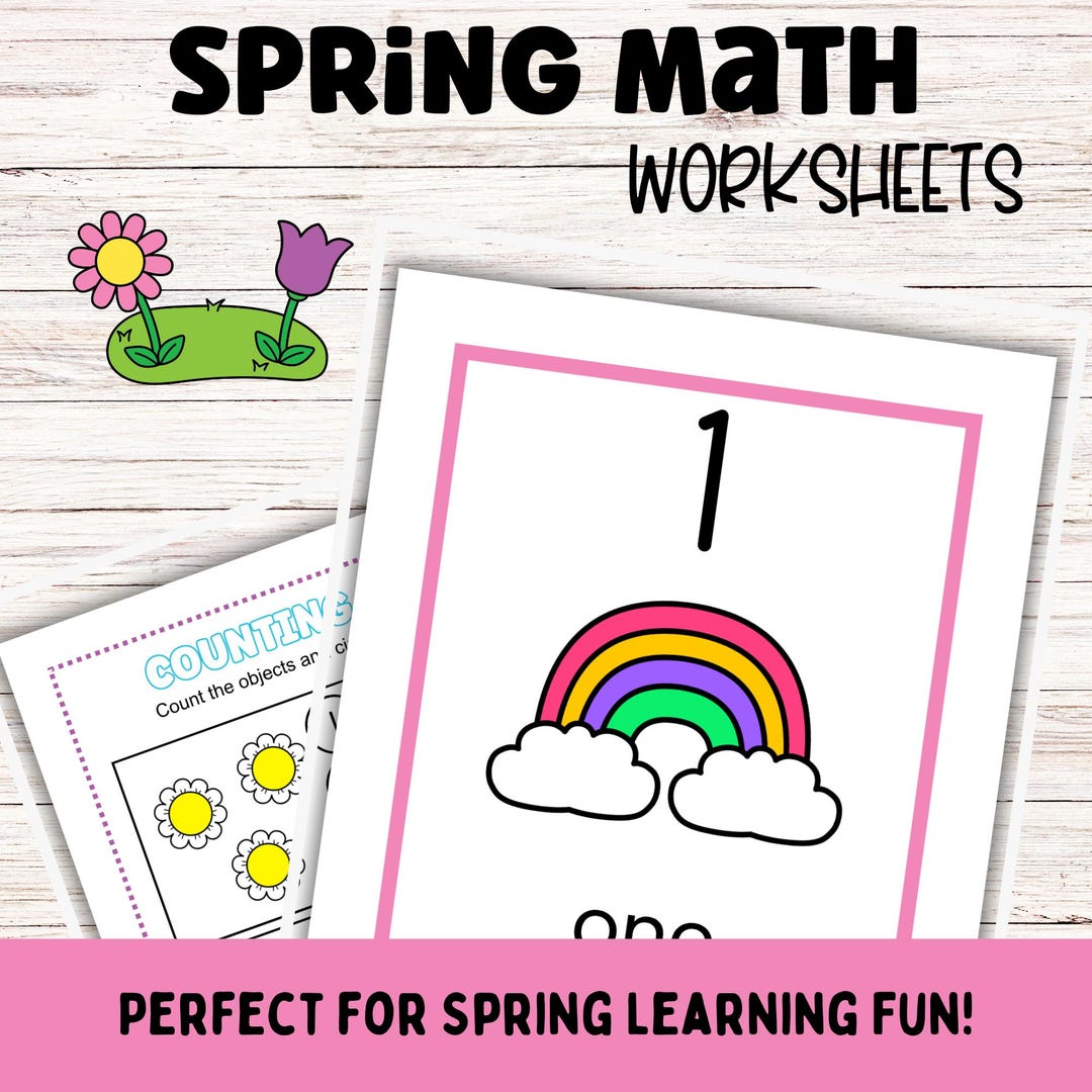 Spring Math Worksheets for Preschool & Kindergarten | 55 Printable ...