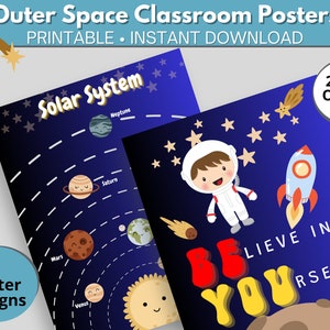 Solar System Classroom Posters, Classroom Decoration, Kindergarten ...