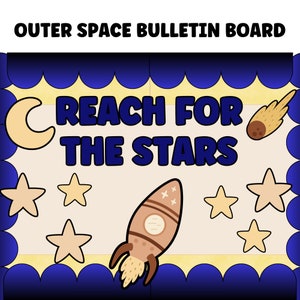 Outer Space Theme Bulletin Board Kit | Back to School Bulletin Board | Solar System Classroom Decor | Easy Classroom Decorations
