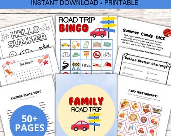 Family Road Trip Games Bundle – Kids Activity Pack, Screen-Free Car Ride Fun (Digital Download)