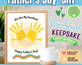 Presente de Dia dos Pais com Impressão da Mãozinha dos Filhos – Lembrancinha Imprimível para Papai e Vovô – Kit Faça Você Mesmo para Educação Infantil, Download Instantâneo
