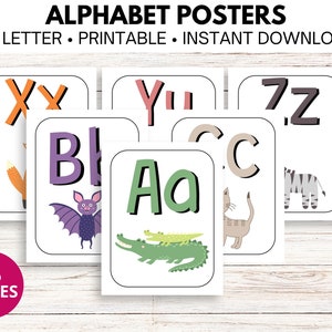 Classroom Alphabet Posters | Kindergarten Posters | Preschool Posters | Classroom Decor