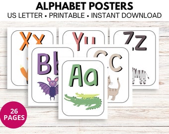 Alfabetposters in de klas | Kleuterschoolposters | Voorschoolse posters | Klaslokaaldecoratie