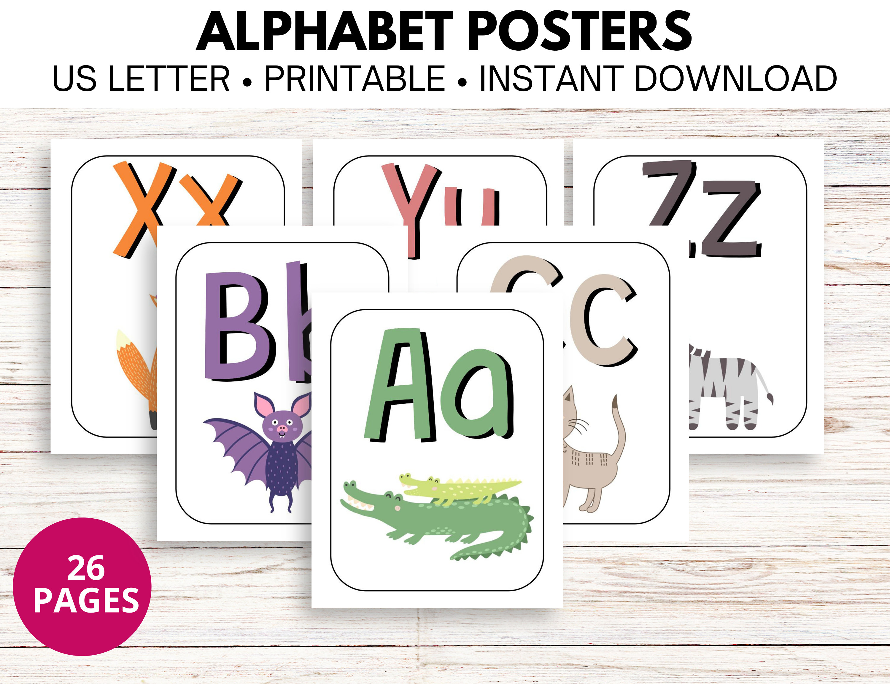 Classroom Alphabet Posters | Kindergarten Posters | Preschool Posters ...