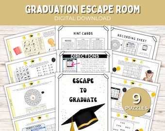 Graduation Escape Room | Printable Escape Room Game | Family Game Night Activity