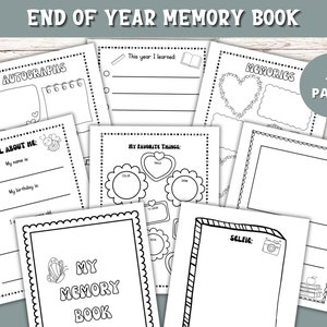 End of Year Memory Book | Kindergarten Memory Book | School Year Keepsake | Preschool Memories