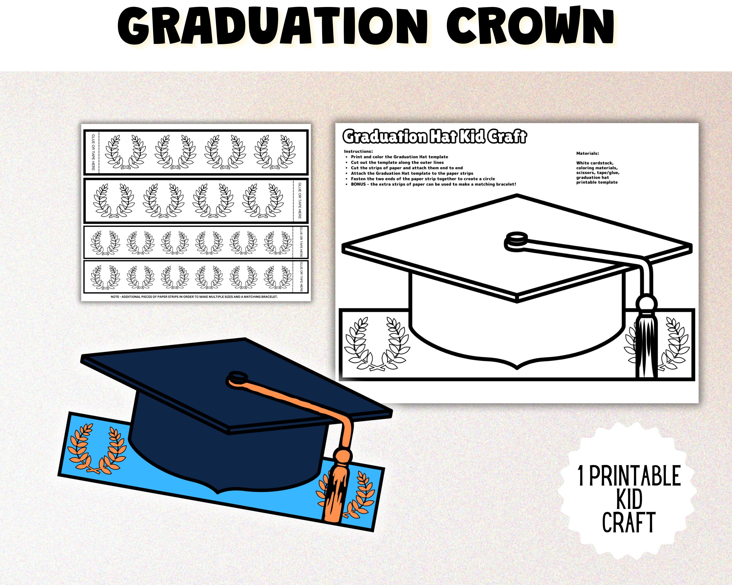 Graduation Crowns Kids Graduation Crafts Graduation Headband Etsy
