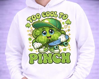 Too Cool To Pinch Shirt, Cute Shamrock Boy Shirt, Funny St Paddy Shirt, Lucky Clover Shirt, Saint Patricks Day Shirt, Unisex Tee