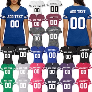 Customized Cotton Jersey Tee, WOMEN Cotton Jersey Tee ,Football Jersey , Soccer Jersey, Super Bowl Tee Jersey, Team Jersey Name Number Tee