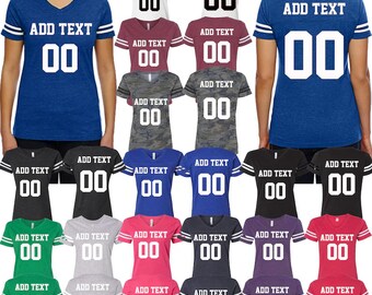 Customized Cotton Jersey Tee, WOMEN Cotton Jersey Tee ,Football Jersey , Soccer Jersey, Super Bowl Tee Jersey, Team Jersey Name Number Tee