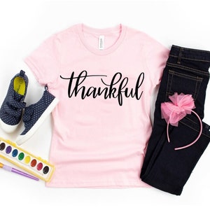 Thankful Printed Comfortable Cotton T-Shirt - Trendy Fashionable Soft Stuff Clothing - Stylish Graphic Round Neck Summer Washable Shirt
