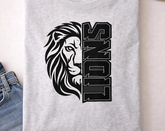 Lions maskottröja, Lions lagandatröja, skol-Lions-luvtröja, matchdags-Lions-tröja, vertikal Lions-sporttröja unisex