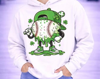 St Patricks Day Baseball Shirt, Funny Baseball St Patrick Shirt, Baseball Player Shirt, Shamrock Baseball Tee, Unisex Hoodie Sweatshirt Gift